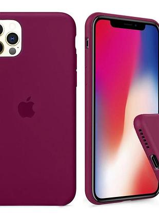 Чехол silicone full case для iphone 12 pro marsala марсала