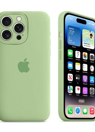 Чехол с защитой камеры kassel silicone camera protective для iphone 14 pro max (01) зеленый mint