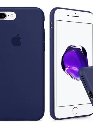 Чехол silicone full case для iphone 8 plus dark blue темно синий