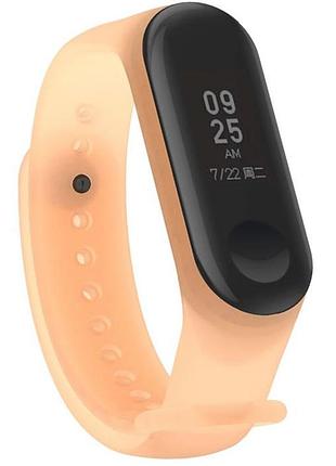 Ремешок силиконовый silicone для xiaomi mi band 3/4 (26) orange оранжевый