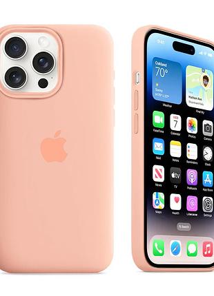 Чехол kassel silicone full case protective для iphone 15 pro max с микрофиброй оранжевый grapefruit
