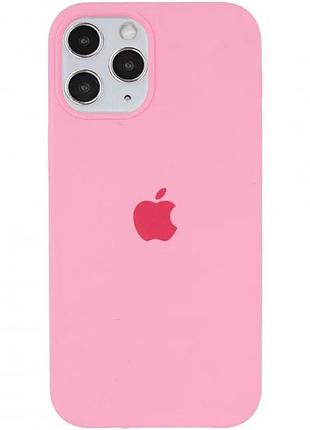 Чохол silicone case для iphone 12 pro max light pink рожевий