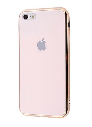 Чохол скляний glass case для iphone 7 (02) rose gold рожевий