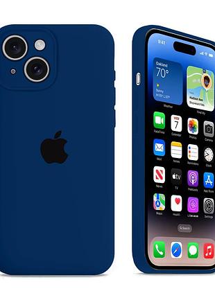 Чехол с защитой камеры kassel silicone camera protective для iphone 13 (63) темно-синий deep navy