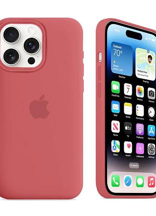 Чехол kassel silicone full case protective для iphone 15 pro max с микрофиброй красный camellia