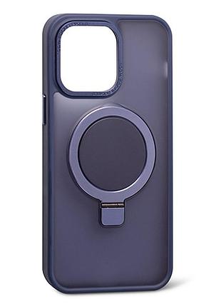 Чохол frosted case magsafe ring для iphone 12 pro max — dark blue
