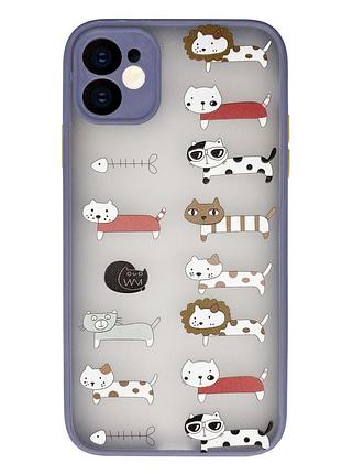 Чехол противоударный для iphone 11 (04) cats коты