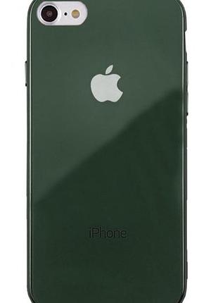 Чехол стеклянный glass case для iphone 8 (05) forest green темно зеленый