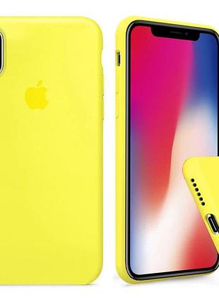 Чехол silicone full case для iphone xs max flash лимонный