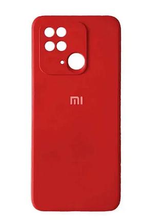 Чохол silicone case camera protective для xiaomi redmi 10c red (01) червоний