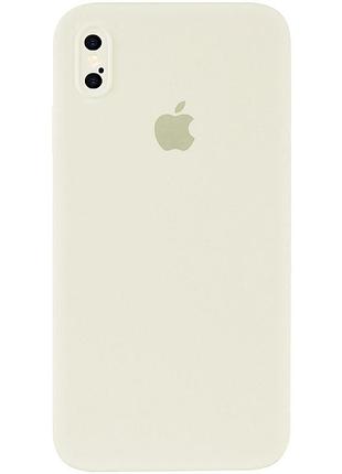 Чохол silicone full case camera square (квадратні) для iphone x/xs antique white (19) бежевий