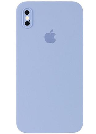 Чохол silicone full case camera square (квадратні) для iphone xs max lilac cream (13) блакитний