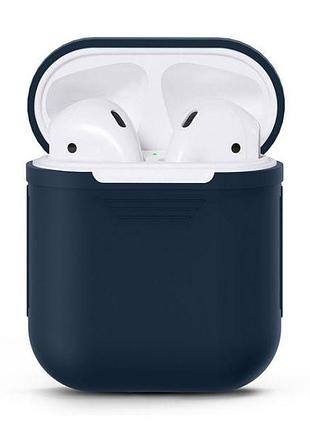 Чехол silicone case soft для airpods dark blue (28) темно синий