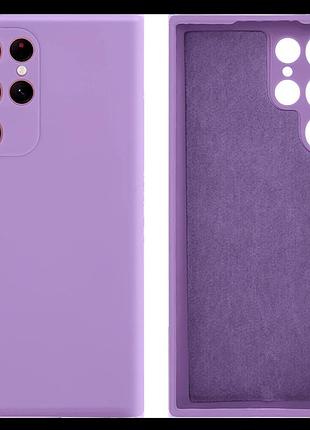 Чехол silicone case camera protective для samsung s22 ultra (24) черничный blueberry