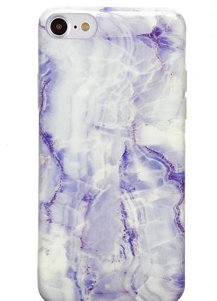 Чохол силіконовий мармуровий для iphone 6/6s (06) purple фіолетовий