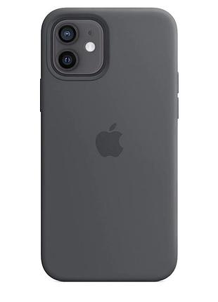 Чехол silicone case для iphone 12 dark grey темно серый