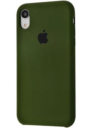 Чехол silicone case для iphone xr khaki зеленый