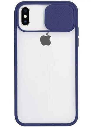Чехол hide camera matte для iphone xs max (04) dark blue темно синий