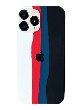 Чехол silicone rainbow case для iphone 12 pro max (06) black rainbow