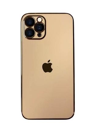 Чехол кадратный silicone glass case для iphone 11 pro (03) rose gold розовый