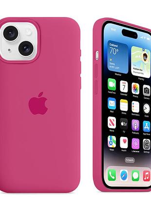 Чехол kassel silicone full case protective для iphone 14 с микрофиброй розовый dragon fruit