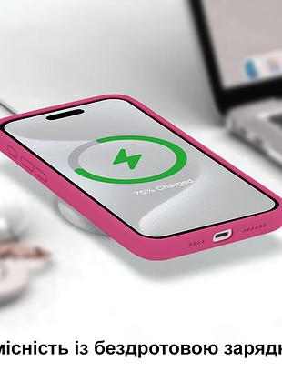 Чехол kassel silicone full case protective для iphone 14 с микрофиброй розовый dragon fruit 8
