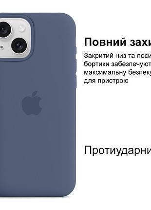 Чехол kassel silicone full case protective для iphone 14 с микрофиброй синий alaskan blue 2
