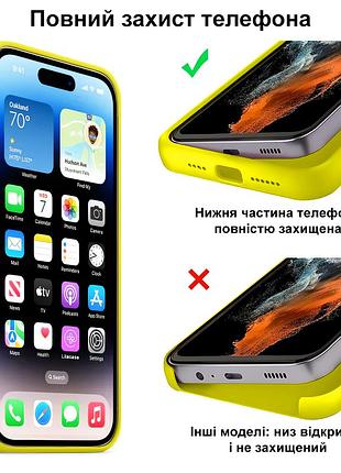Чехол kassel silicone full case protective для iphone 14 pro max с микрофиброй желтый lemonade 6