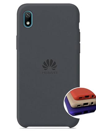 Чехол silicone full case для huawei y5 2019 (29) dark grey темно серый