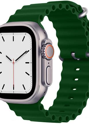 Ремешок для apple watch ocean band 42mm/44mm/45mm/49mm (forest green) темно зеленый
