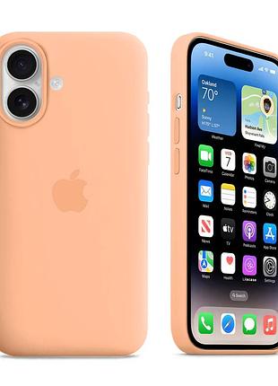 Чехол kassel silicone full case protective для iphone 16 с микрофиброй розовый cantaloupe