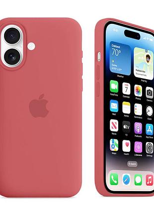 Чехол kassel silicone full case protective для iphone 16 с микрофиброй красный camellia