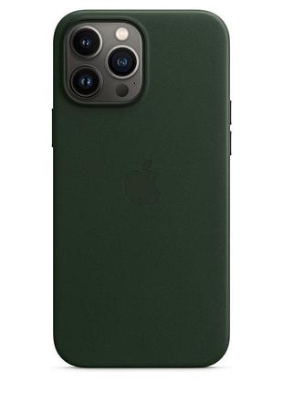 Чехол кожаный leather case with magsafe для iphone 13 pro max - sequoia green