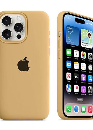 Чехол kassel silicone full case protective для iphone 16 pro с микрофиброй песочный gold
