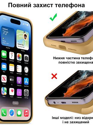 Чехол kassel silicone full case protective для iphone 16 pro с микрофиброй песочный gold 6