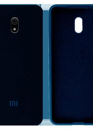 Чехол силиконовый full противоударный premium для xiaomi redmi 8a (8) dark blue тёмно-синий