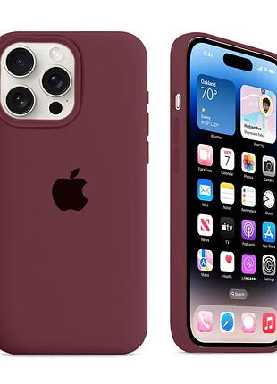 Чохол kassel silicone full case protective для iphone 13 pro з мікрофіброю бордовий plum