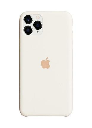 Чохол silicone case для iphone 11 pro antique white бежевий