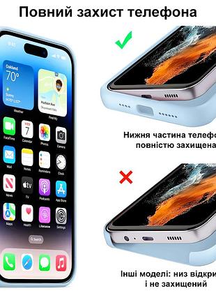 Чехол kassel silicone full case protective для iphone 16 с микрофиброй голубой sky blue 6