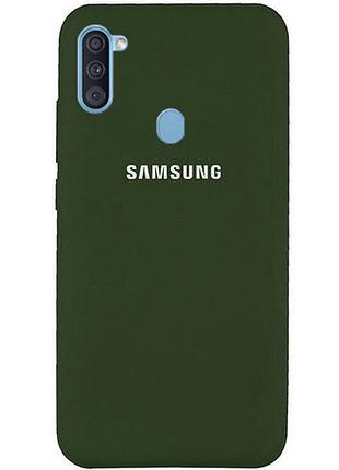 Чехол silicone case для samsung premium a11 forest green (22) темно зеленый