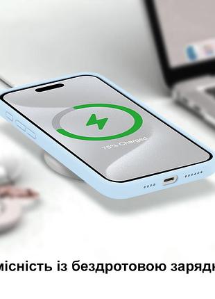 Чехол kassel silicone full case protective для iphone 16 с микрофиброй голубой sky blue 8