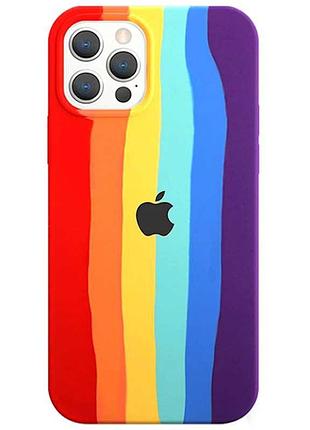 Чехол silicone rainbow case для iphone 13 pro max rainbow
