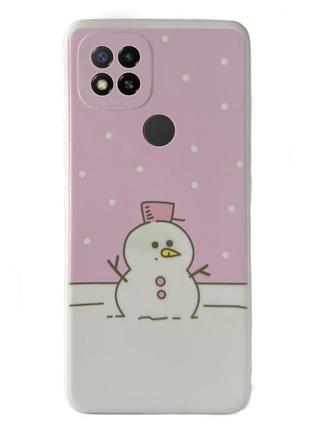 Чехол новогодний premium для xiaomi redmi 9c (06) снеговик новогодний