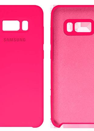 Чохол силіконовий full протиударний premium для samsung s8 (21) shiny pink яскраво-рожевий