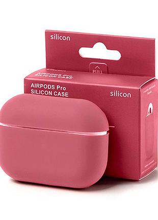 Силиконовый чехол для airpods 3 противоударный с защитой от ударов винный красный