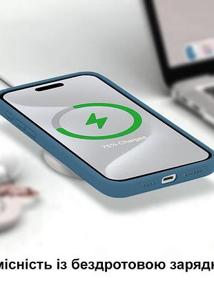 Чехол kassel silicone full case protective для iphone 15 с микрофиброй синий blue cobalt 8