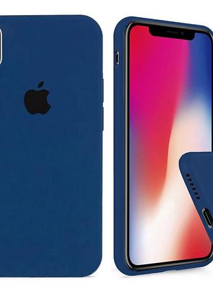 Чохол silicone full case для iphone xs max navy blue синій