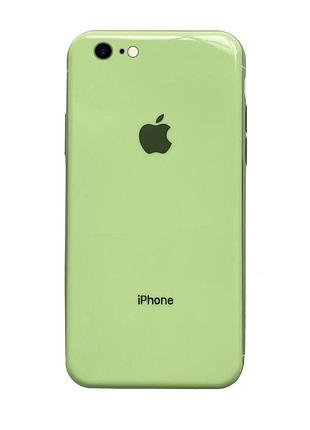 Чехол silicone glass case для iphone 6/6s (01) mint мятный