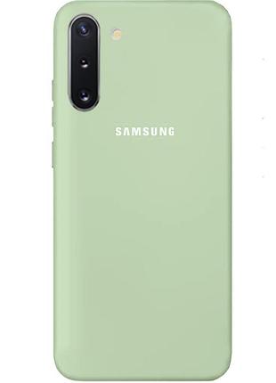 Чехол silicone case для samsung premium note 10 mint (19) мятный