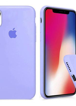 Чехол silicone full case для iphone xr lilac голубой